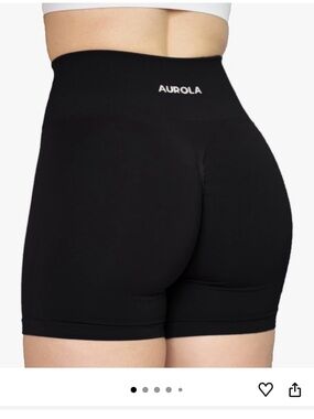 Aurola Black High-Waist Bike Shorts